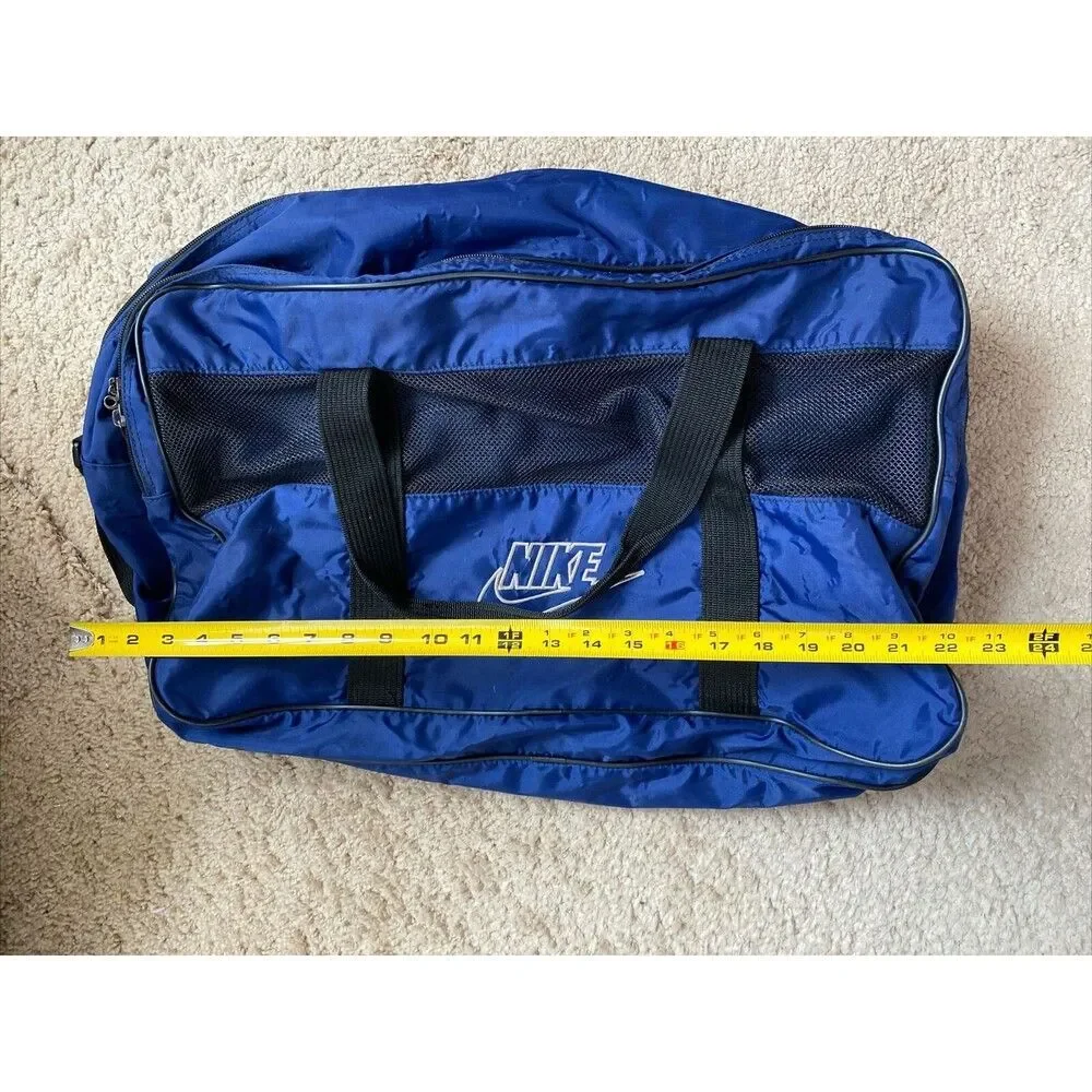 Vtg Nike Duffel Gym Bag Blue Black  RN 56323 Baseball Softball Shoulder …